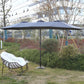 14.8 Ft Double Sided Outdoor Umbrella Rectangular Large with Crank (Navy Blue) (No Base)
