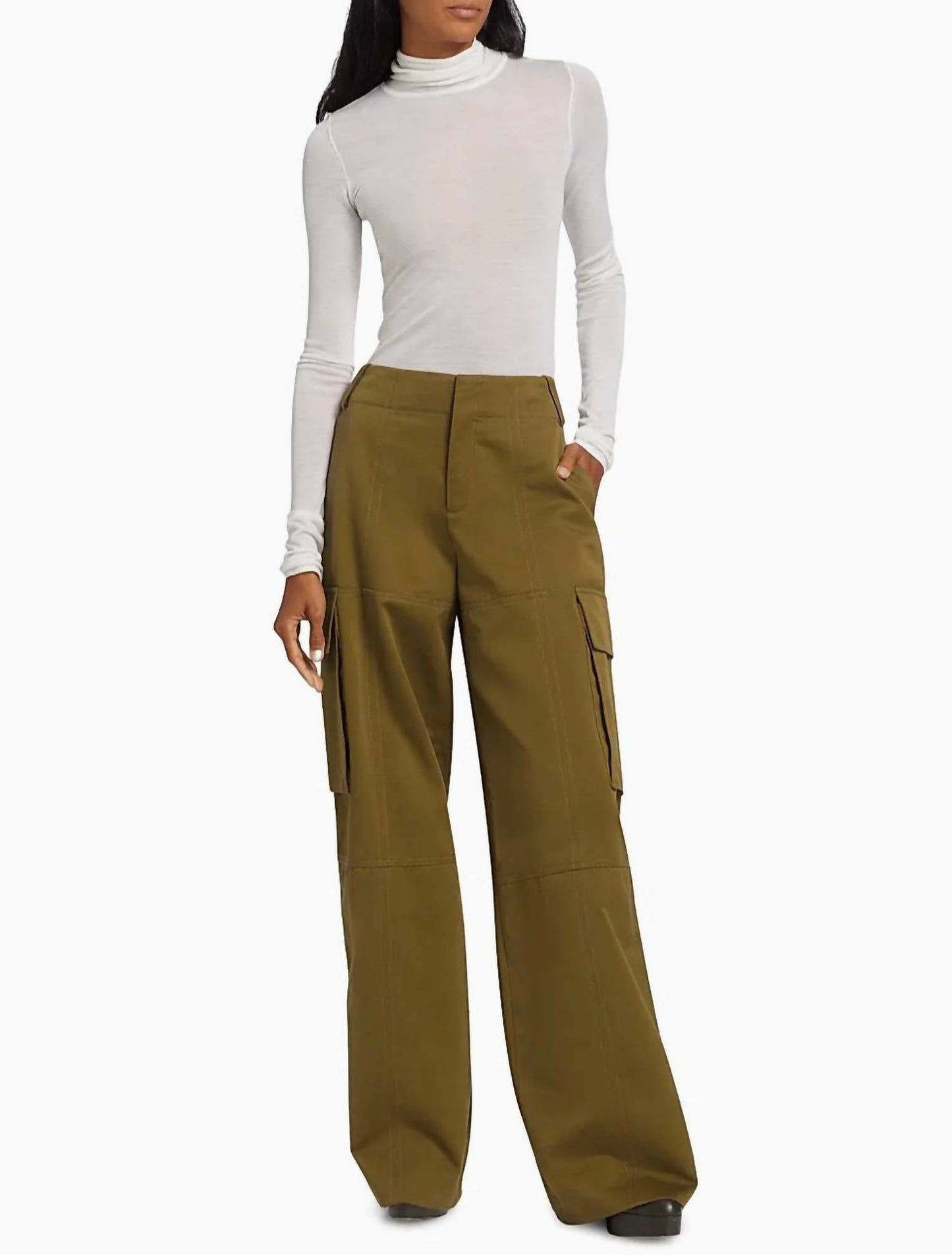 A.L.C. - Cotton Blend Turtleneck Top