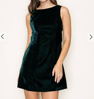 B.Right - Velvet Mini Dress With A V-back And Waist Ribbon