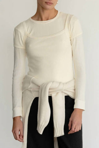 Donni. - Pointelle Square Neck Tank Top