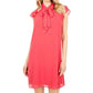 Vince Camuto - Ruffle Tie Neck Chiffon Mini Dress