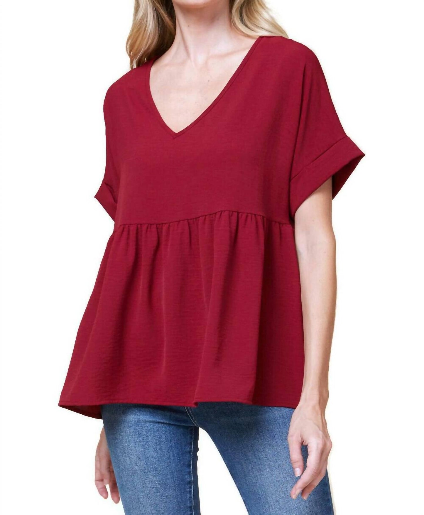 Entro - Textured Babydoll Top