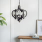 Farmhouse Chandelier, 6 Light Wood Chandelier Pendant Light Fixture With Adjustable Chain For Dining Room Living Room Entryway, Bulb Not Included