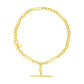 14k Yellow Gold 7 1/5 inch Alternating Oval and Round Chain Bracelet with Toggle