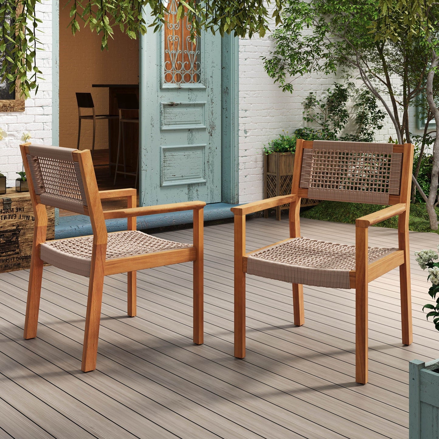 Outdoor Dining Patio Chairs (Set of 2)