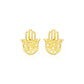 14k Yellow Gold Polished Hand of Hamsa Post Earrings