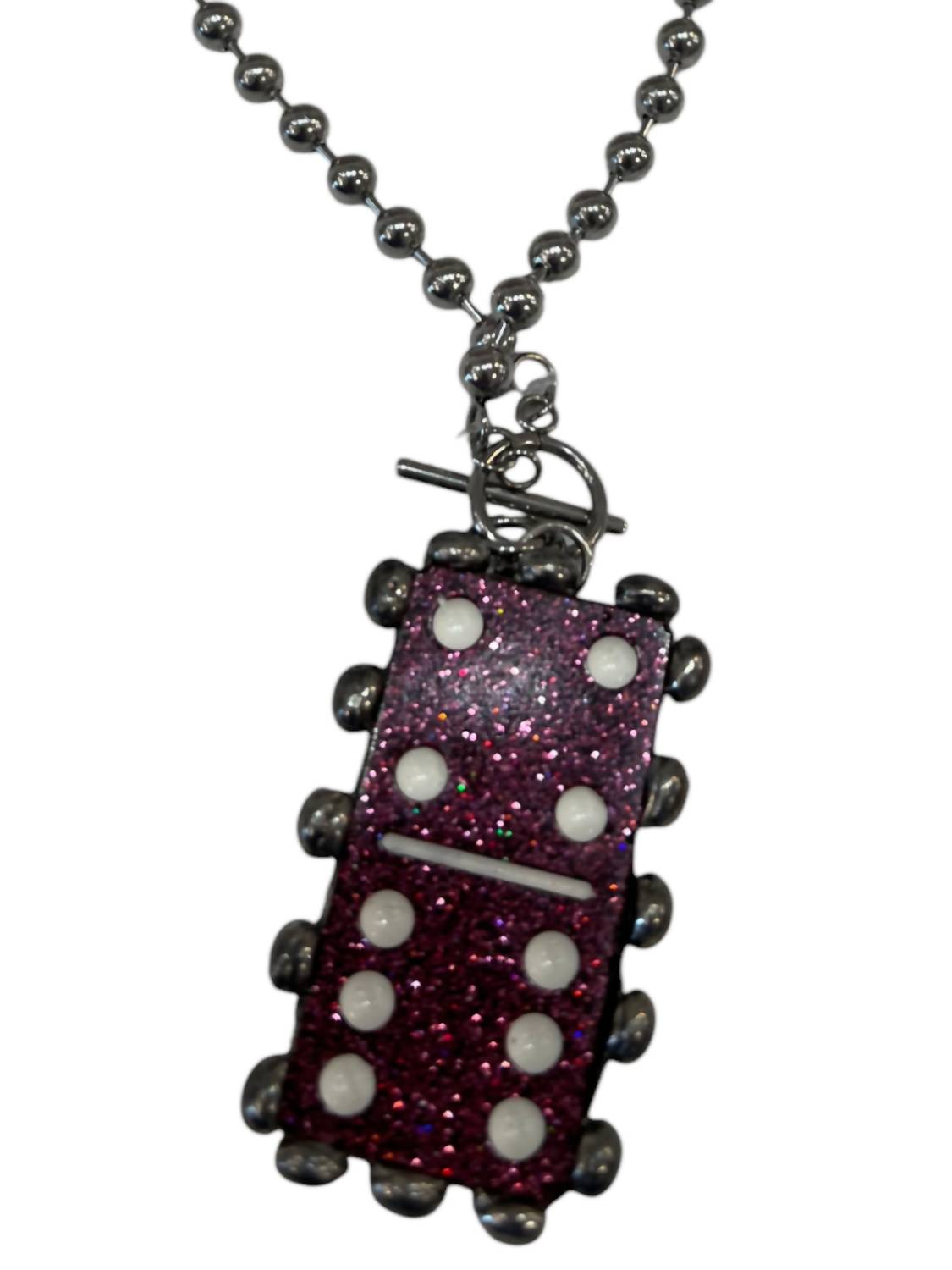 J.Coons - Women's Domino Glittered Necklace