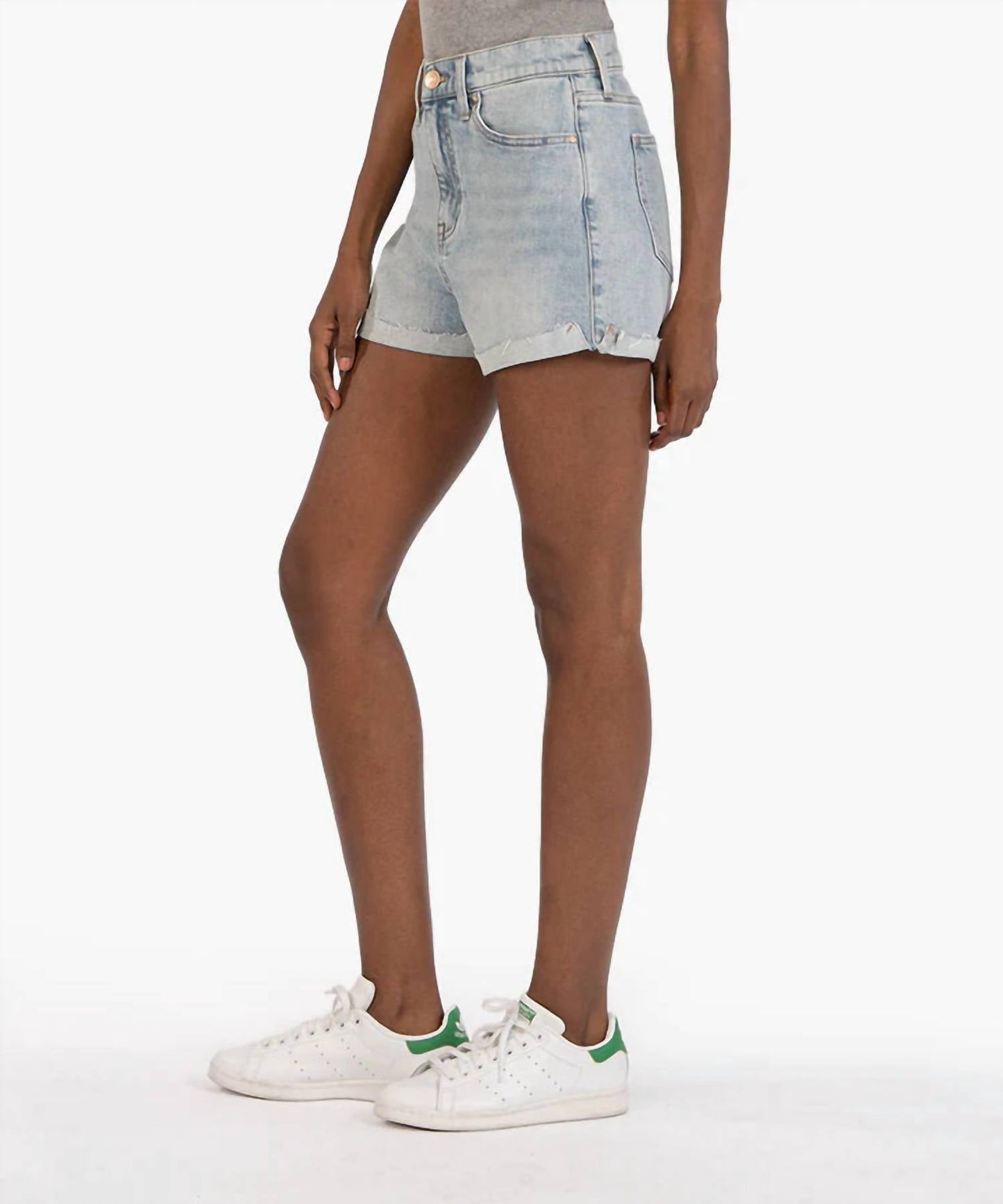Kut From The Kloth - High Rise Roll-cuff Denim Shorts