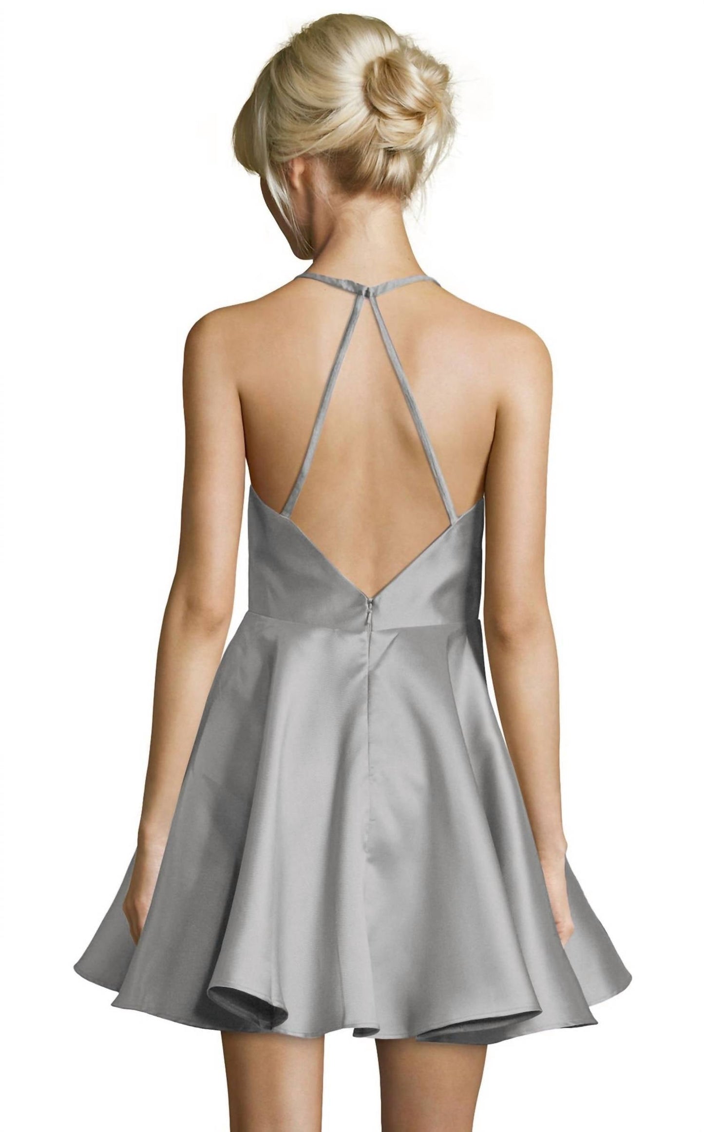 Alyce Paris - Classic Halter Mini Dress