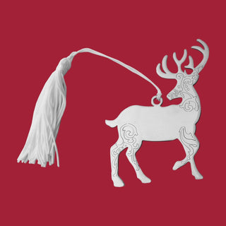 Creative Gifts International - Scroll Reindeer Ornament with White Tassel