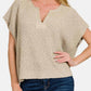 Zenana - Short Sleeve Side Slit Sweater