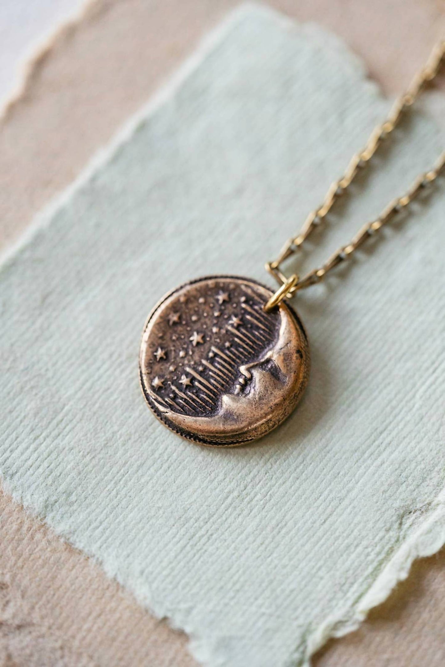 Bella Vita Jewelry - Women's Heirloom Moon And Stars Button Necklace
