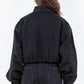 American Bazi - Cropped Denim Jacket With Drawstring Waist