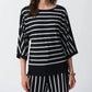 Joseph Ribkoff - Silky Knit Stripe Print Fitted Top
