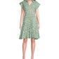 Elan - Printed Button Front A-line Midi Dress
