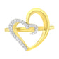 14KT Yellow Gold 1/10 ctw. Diamond Heart Shape Ring (K-L, I1-I2) - Size 7