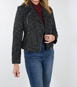 Frank Lyman - SPARKLE Woven Jacket-Black/Multi