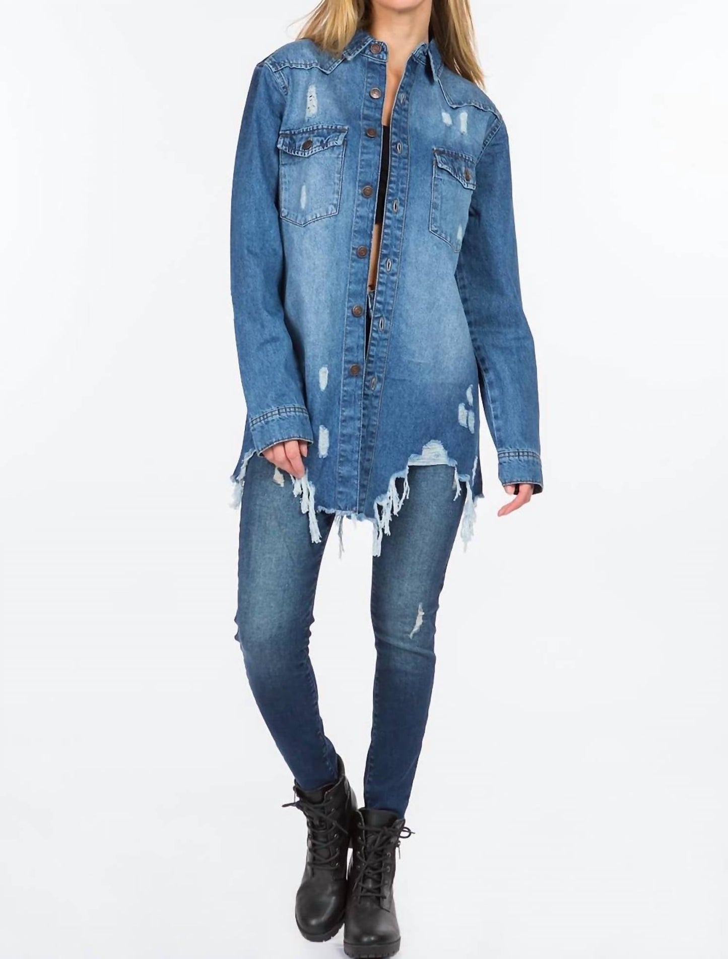 American Bazi - Chic Distressed Denim Jacket