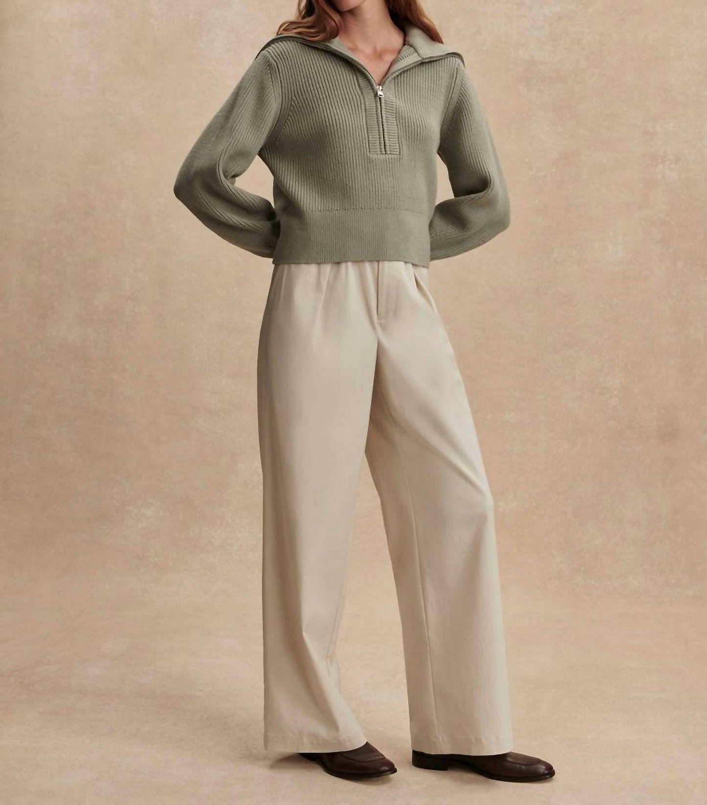 Varley - Maura Half Zip Rib Knit Sweater