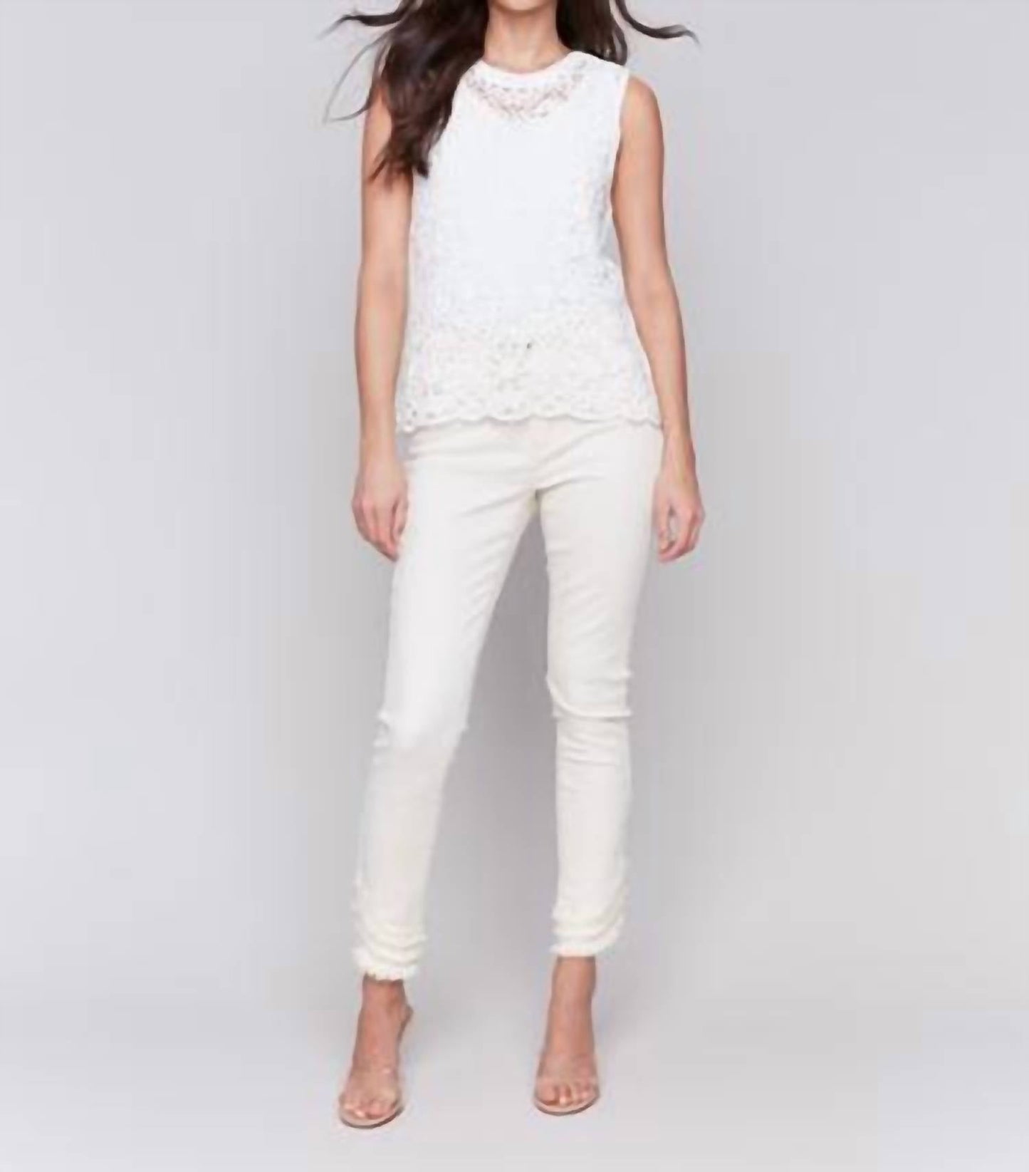 Charlie B - Sleeveless Floral Crochet Top