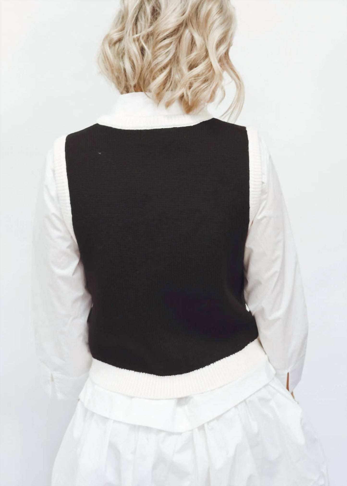 2.7 August Apparel - English Factory Gold Detail Knit Vest