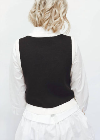 2.7 August Apparel - English Factory Gold Detail Knit Vest