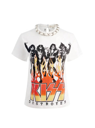 Alice + Olivia - Women Miller Embellished Tee Kiss