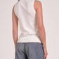 Elan - Distressed Edge Sleeveless Knit Tank Top