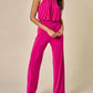 Blue Blush - Halter Neck Open Back Jumpsuit