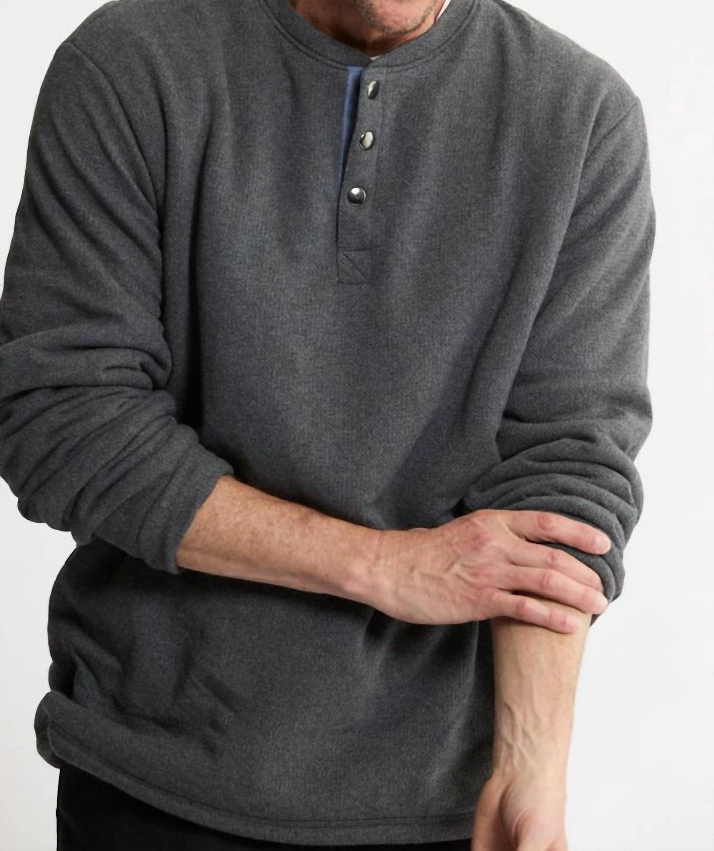 Jachs New York - Union Sherpa Lined Recycled Jacquard Henley Sweater