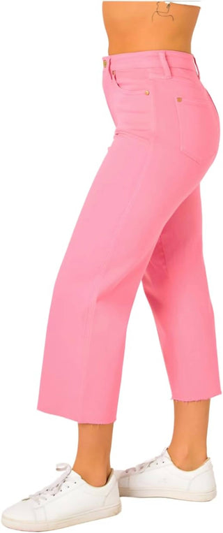 Judy Blue - High Rise Tummy Control Wide Leg Crop Jeans