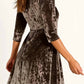 Tough Luv - Studded Velvet Skater Dress