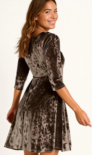 Tough Luv - Studded Velvet Skater Dress