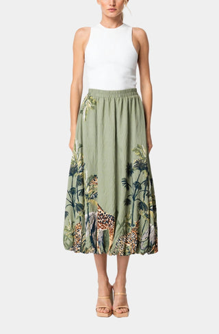 Ciebon - Andrey Printed Bubble Midi Skirt