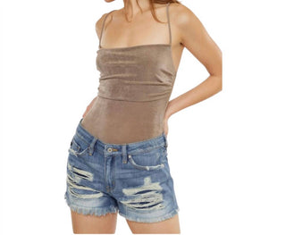 Kancan - Boyfriend Mid Rise Denim Shorts