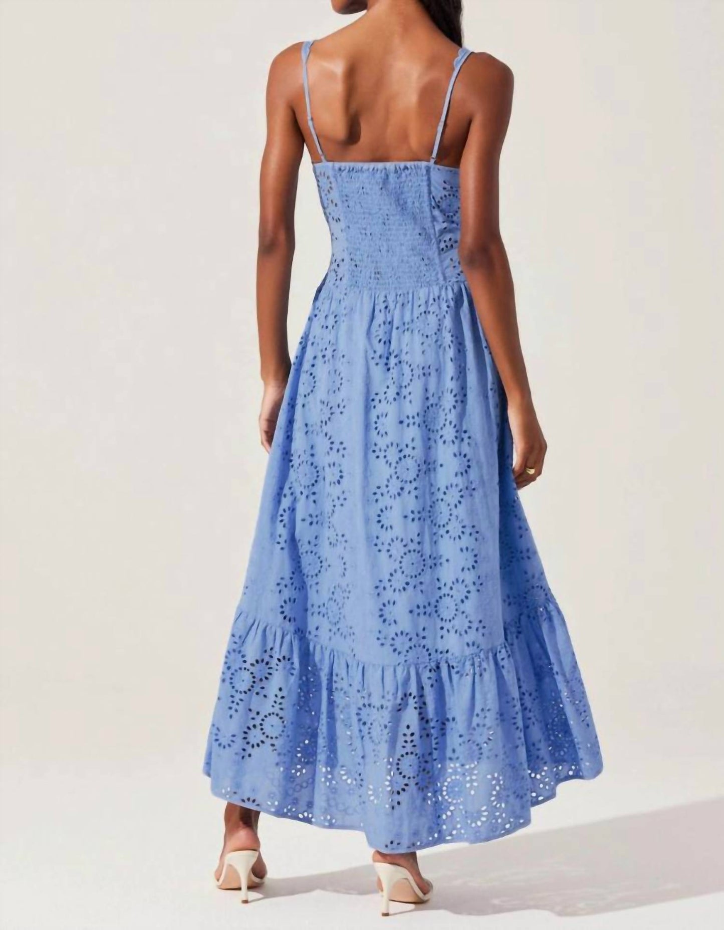 Astr - Yamila Eyelet Corset Midi Dress