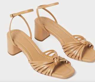 Loeffler Randall - Women's Olivia Leather Knot Mid Heel Sandal