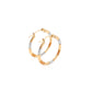 10k Tri-Color Gold Classic Hoop Earrings with Diamond Cut Details