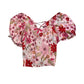 Angie - Women's Floral Lace Up Back Top