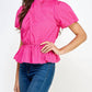 Strut & Bolt - Cross Neck Puff Sleeve Blouse
