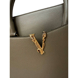 Versace - Women's Virtus Calfskin Leather Medium Top Handle Tote Bag