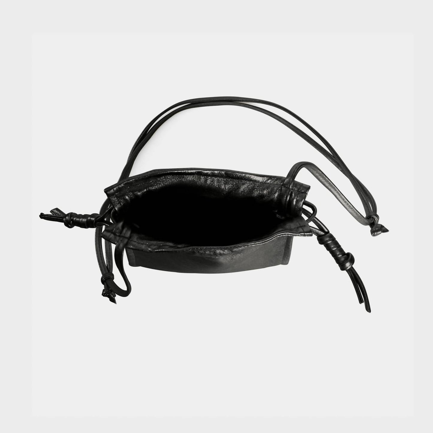 Lemiz - Women's Mini Bowie Drawstring Crossbody Leather Bag
