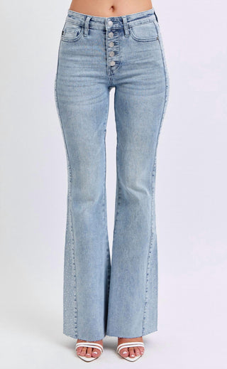Judy Blue - Rhinestone Detail Flare Jeans