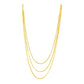 14k Yellow Gold Three Strand Herringbone Chain Necklace