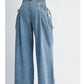 Mable - Pleat Pocket Wide Leg Jeans