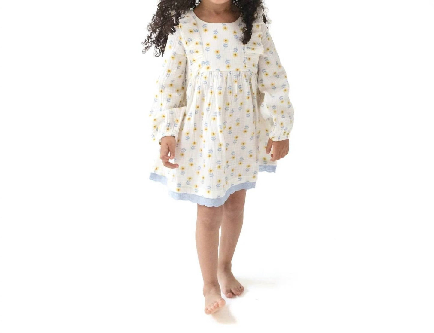 Angel Dear - Girls' Western Sunflower Dress And Ribbed Legging Set