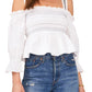 1.State Womens Off-The-Shoulder Smocked Blouse
