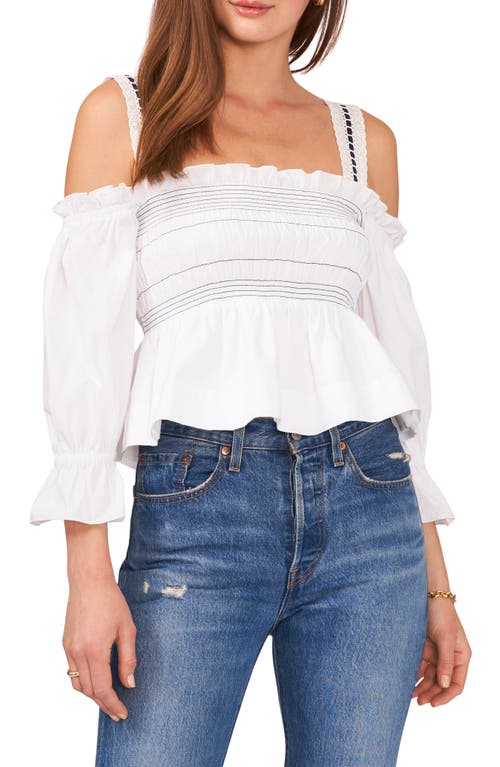 1.State Womens Off-The-Shoulder Smocked Blouse