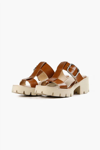 All Black - Women's Buckle Lugg Mule