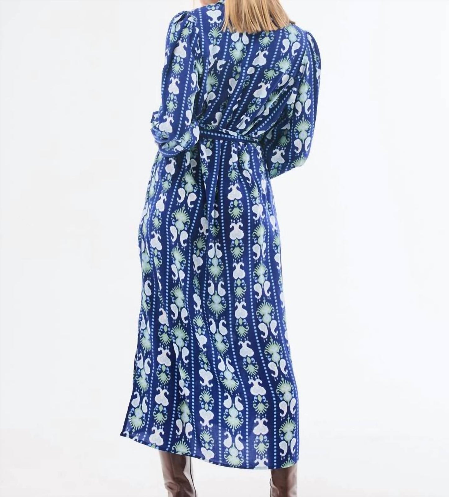 Mary Square - Ikat Pattern Midi Dress
